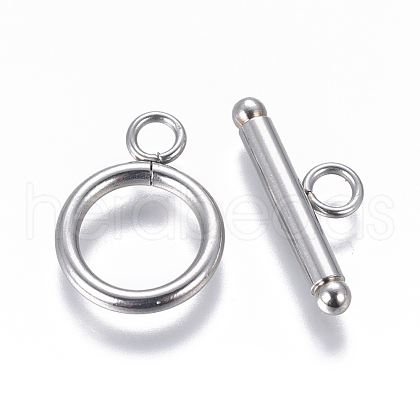 Non-Tarnish 304 Stainless Steel Toggle Clasps STAS-F227-12B-P-1
