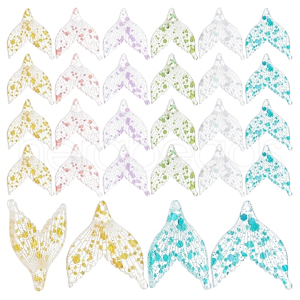   60Pcs 6 Colors Transparent Resin Pendants RESI-PH0001-69-1