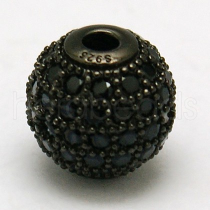 Round 925 Sterling Silver Beads STER-O021-01B-6mm-1