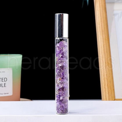 Natural Amethyst Chip Bead Roller Ball Bottles PW-WG59305-02-1