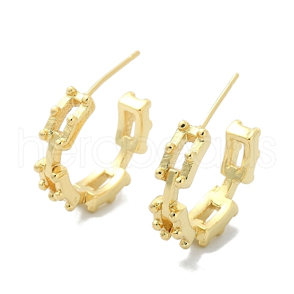 Rack Plating Brass Hollow Rectangle Stud Earrings EJEW-Q780-07G-1