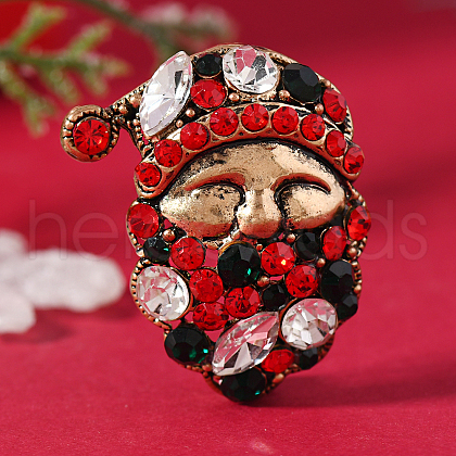 Christmas Theme Alloy Rhinestone Brooch Pin LK2414-10-1