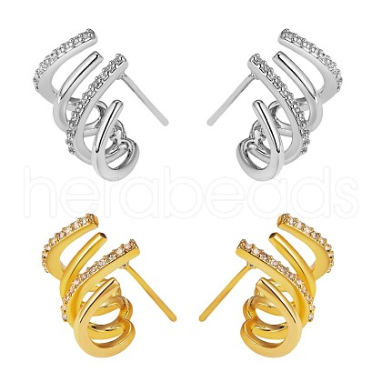 Crystal Rhinestone Claw Stud Earrings JE919A-1