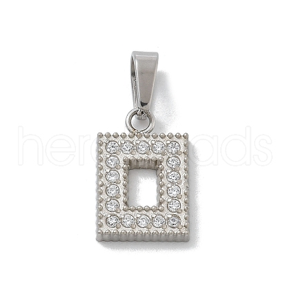 Ion Plating(IP) 304 Stainless Steel Micro Pave Cubic Zirconia Pendants STAS-Z107-06P-04-1