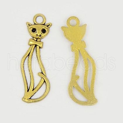 Tibetan Style Alloy Kitten Pendants GLF10383Y-NF-1