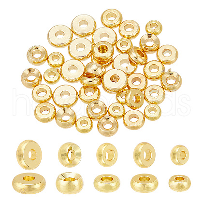 40Pcs 5 Styles Brass Spacer Beads KK-LP0001-14-1