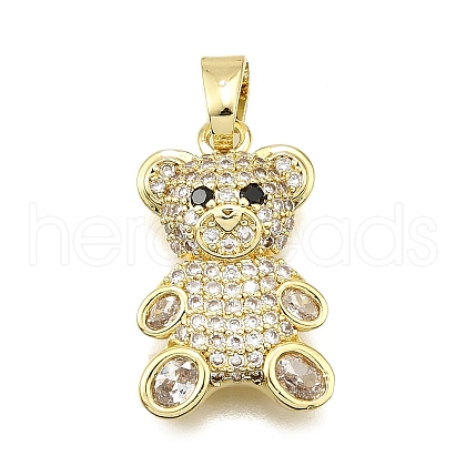 Brass Micro Pave Cubic Zirconia Pendants KK-Z100-15G-1