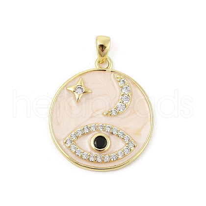 Brass Micro Pave Cubic Zirconia Pendants KK-P300-05G-1