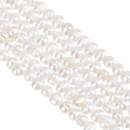 GOMAKERER 1 Strand Grade AA Natural Cultured Freshwater Pearl Beads Strands PEAR-GO0001-06-1
