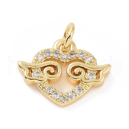 Brass Micro Pave Cubic Zirconia Charms KK-C012-23G-1