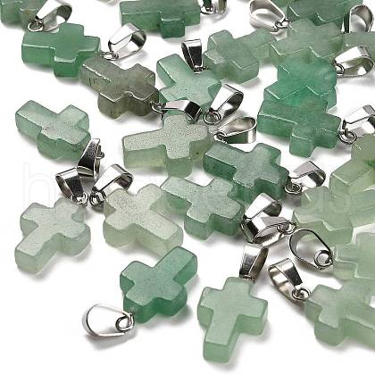 Natural Green Aventurine Pendants G-Z067-04P-03-1
