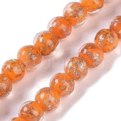Handmade Gold Sand Lampwork Beads LAMP-Z009-01F-1