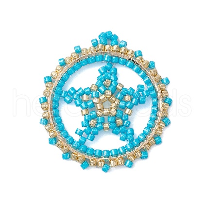 Seed Beads Beaded Charms PALLOY-MZ00272-02-1