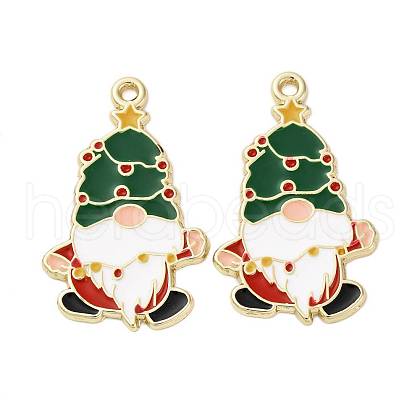 Christmas Alloy Enamel Pendants ENAM-V002-02J-G-1