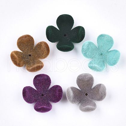 Flocky Acrylic Bead Caps FIND-T046-13-1