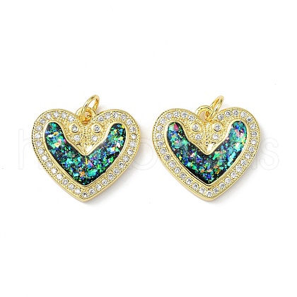 Brass Micro Pave Cubic Zirconia Pendants KK-A197-07G-1