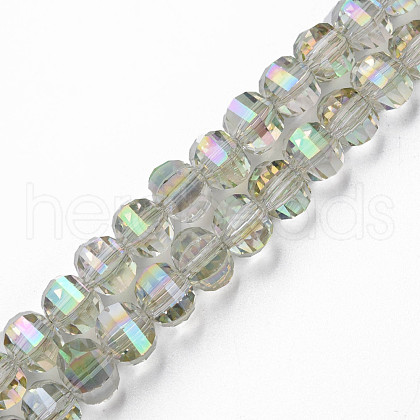 Electroplate Transparent Glass Beads Strands EGLA-N002-30-C09-1