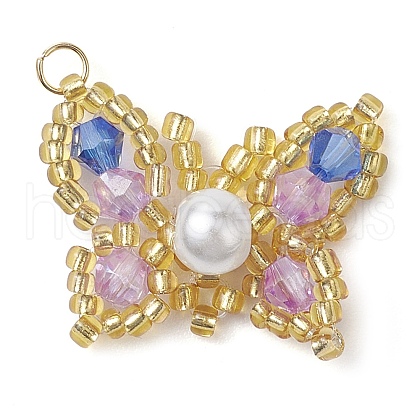 Seed Beads Beaded Charms PALLOY-MZ00345-01-1