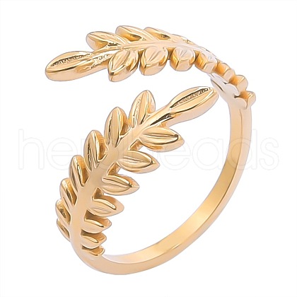 Stainless Steel Ear Of Wheat Open Cuff Rings for Women Men LB9093-2-1