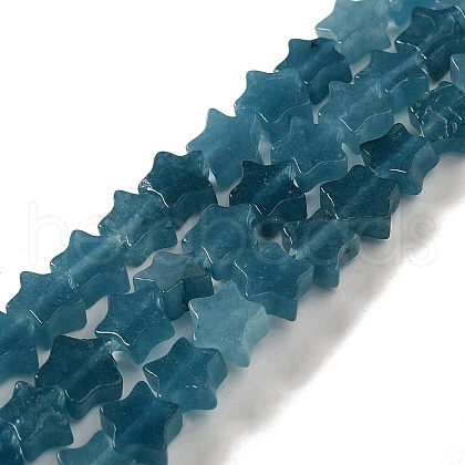 Dyed Natural White Jade Imitation Aquamarine Beads Strands G-G085-B29-02-1-1