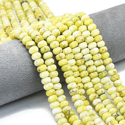 Natural Yellow Turquoise(Jasper) Beads Strands G-P575-A33-8x5mm-1