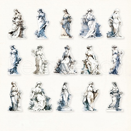 Sculpture Women Waterproof PET Stickers Set DIY-G120-04B-1