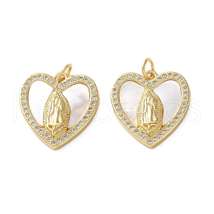Brass Micro Pave Cubic Zirconia Pendants KK-U070-13A-G-1