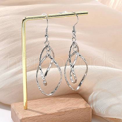 Tarnish Resistant 304 Stainless Steel Dangle Earrings EJEW-L215-47P-1