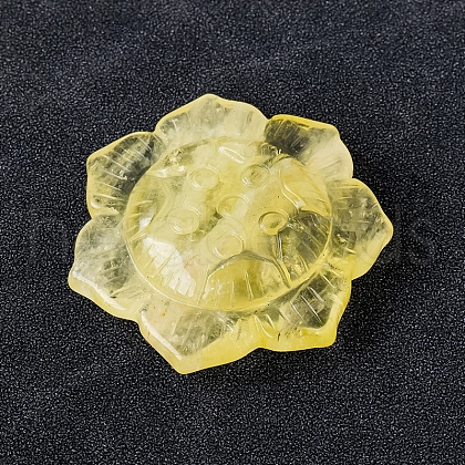 Natural Yellow Quartz Lotus Lotus Sculpture Display Decorations PW-WGBA56A-03-1
