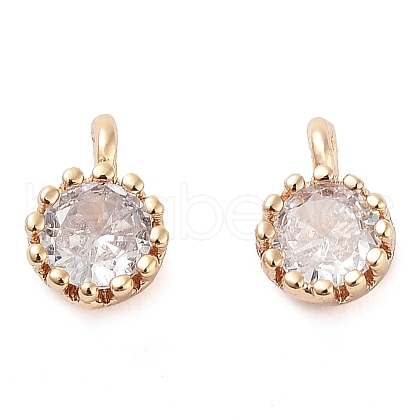 Brass Micro Pave Cubic Zirconia Charms KK-U028-19G-01-1