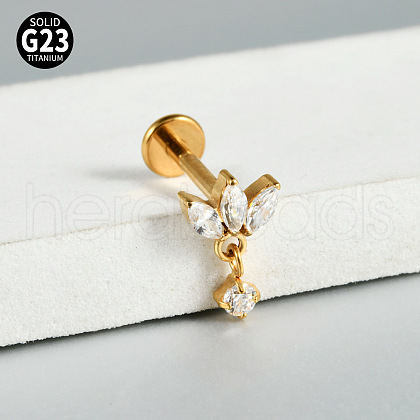 G23 Titanium Micro Pave Cubic Zirconia Cartilage Earrings WG0CACB-14-1