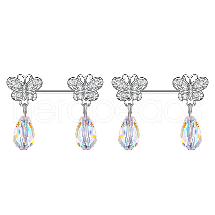 304 Stainless Steel Cubic Zirconia Nipple Rings WG0A897-06-1