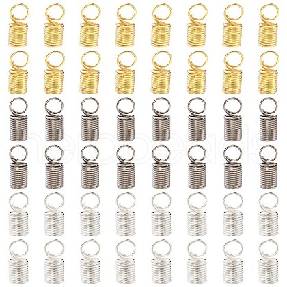 60Pcs 3 Colors Iron Cord End IFIN-YW0003-23-1
