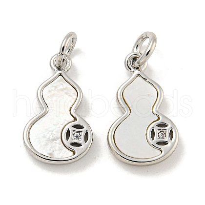 Brass Micro Pave Clear Cubic Zirconia Pendants KK-P275-20P-1