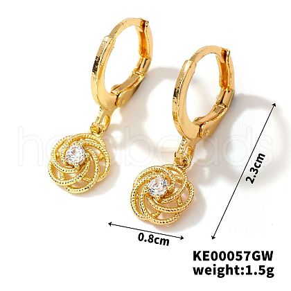 Fashionable Copper Inlaid Zircon Hoop Earrings UQ9075-3-1