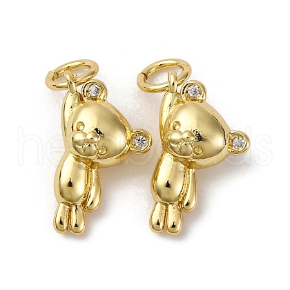 Brass Micro Pave Cubic Zirconia Pendants KK-P308-20G-1