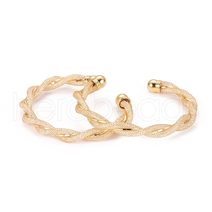 Long-Lasting Plated Brass Cuff Bangles BJEW-E370-13G-1