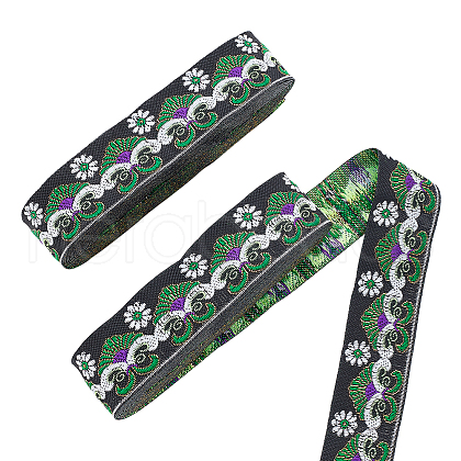 Ethnic Style Embroidery Polyester Ribbons OCOR-WH0070-10D-02-1