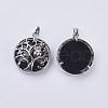 Natural Dyed & Heated Black Agate Pendants G-K234-E02-2