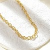 Brass Textured Cable Chain Necklaces NJEW-A042-12G-02-2