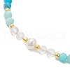 Adjustable Natural Amazonite & Quartz Crystal & Apatite Braided Bead Bracelets for Women BJEW-JB11619-05-3