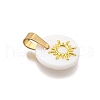3Pcs 3 Styles Natural Freshwater Shell Geometric Charms PALLOY-JF03514-01-3