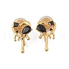 Brass Micro Pave Cubic Zirconia Clip-on Earrings EJEW-K286-11G-4