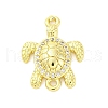 Brass Micro Pave Clear Cubic Zirconia Connector Charms KK-D325-06G-02-1