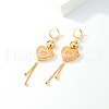 Heart Tassel Brass Hoop Earrings JA5879-1