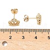 Brass Micro Pave Clear Cubic Zirconia Stud Earrings EJEW-D323-03G-5