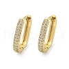 Oval Brass Micro Pave Clear Cubic Zirconia Hoop Earrings EJEW-D311-141G-4