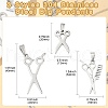 15Pcs 3 Styles 304 Stainless Steel Pendants STAS-CJ0002-49-2