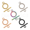 Unicraftale 20 Sets 5 Colors Vacuum Plating 304 Stainless Steel Toggle Clasps STAS-UN0022-68-1