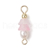 Frosted Flower Natural Cultured Freshwater Pearl & Acrylic Connector Charms PALLOY-JF03590-02-3